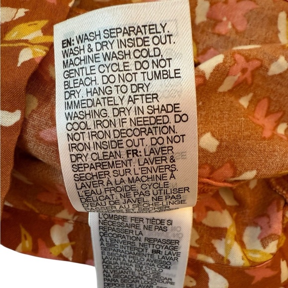 Roxy Hello Petal Woven Mini Dress On or Off Shoulder Fall Smocked Size Small - Picture 12 of 15